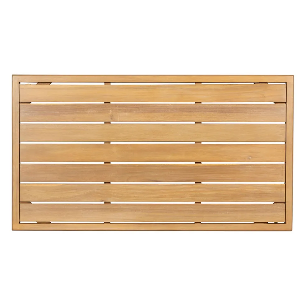 Salon de jardin en acacia 3 places avec table écru - Cirina