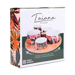 Service aperitif 6 pièces en porcelaine - Taiana