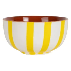Service apéritif 3 bols en grès blanc et jaune - Alaria