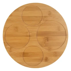 Service apéritif 4 pièces en porcelaine et bambou palmier - Mocoa