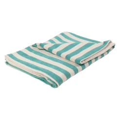 Serviette de bain en coton et polyester turquoise 90x180cm - Palma