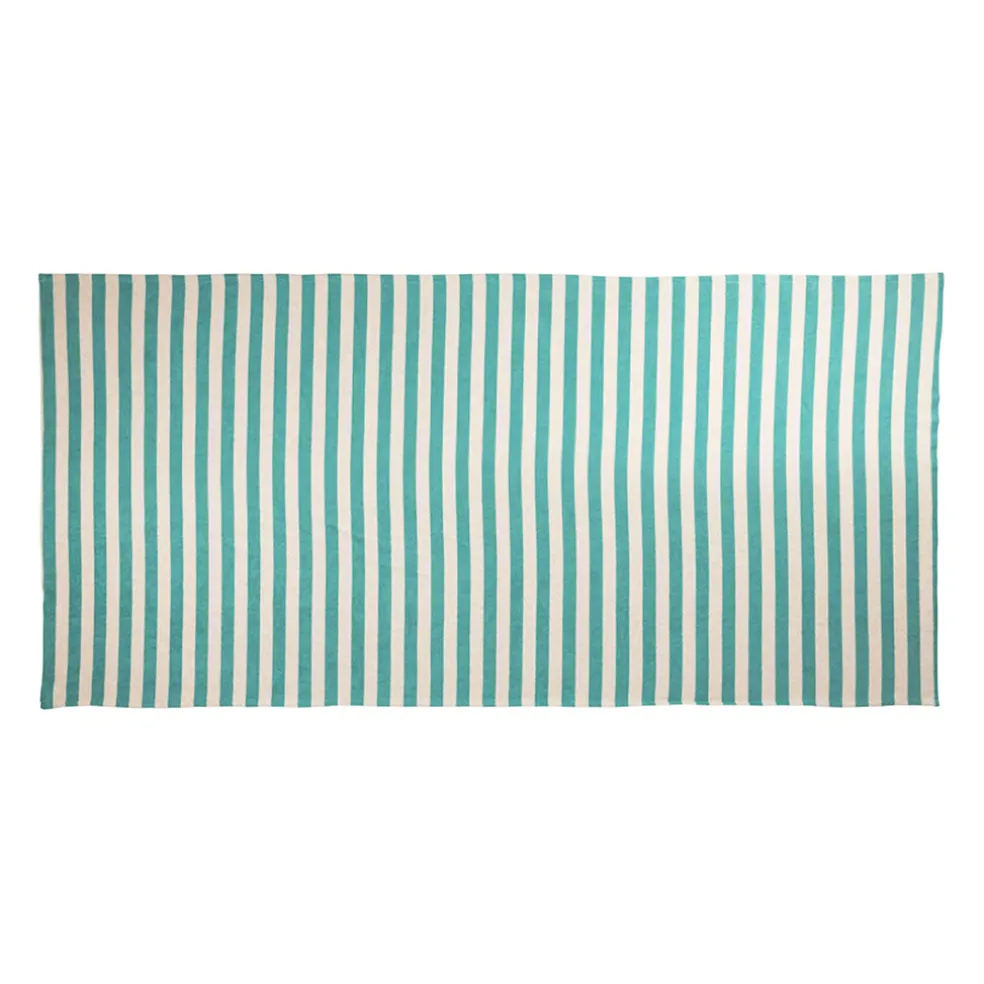Serviette de bain en coton et polyester turquoise 90x180cm - Palma