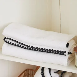 Serviette de bain en coton blanc 70x130cm - Issey