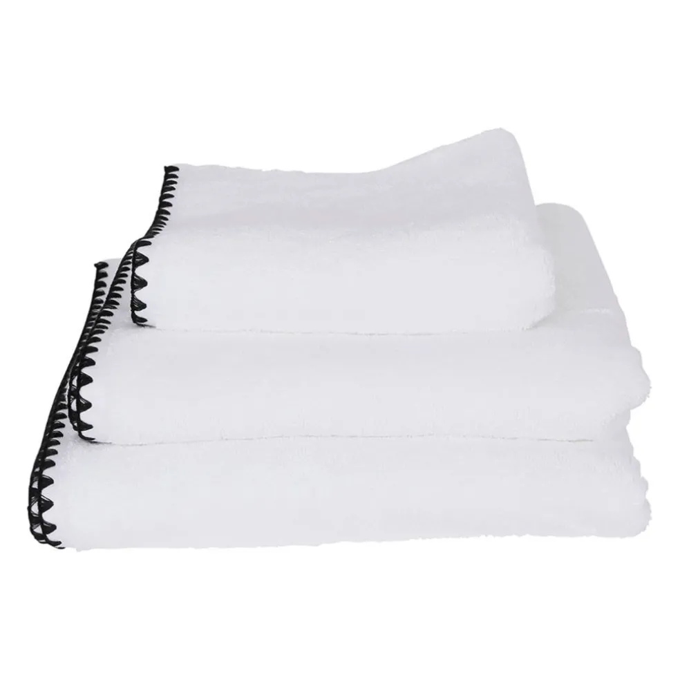 Serviette de bain en coton blanc 70x130cm - Issey