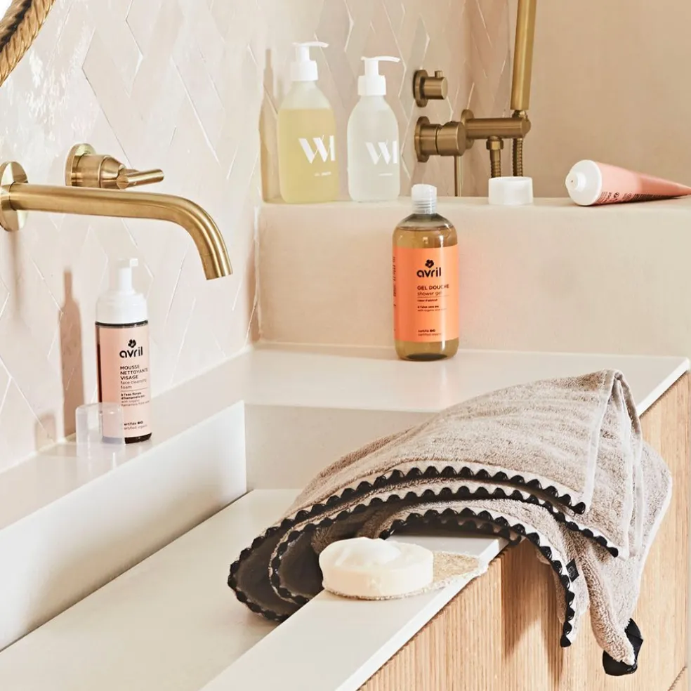 Serviette de bain en coton couleur lin 70x130cm - Issey