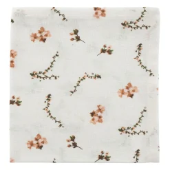 Serviette de table en coton rose et vert 40x40cm - Louise