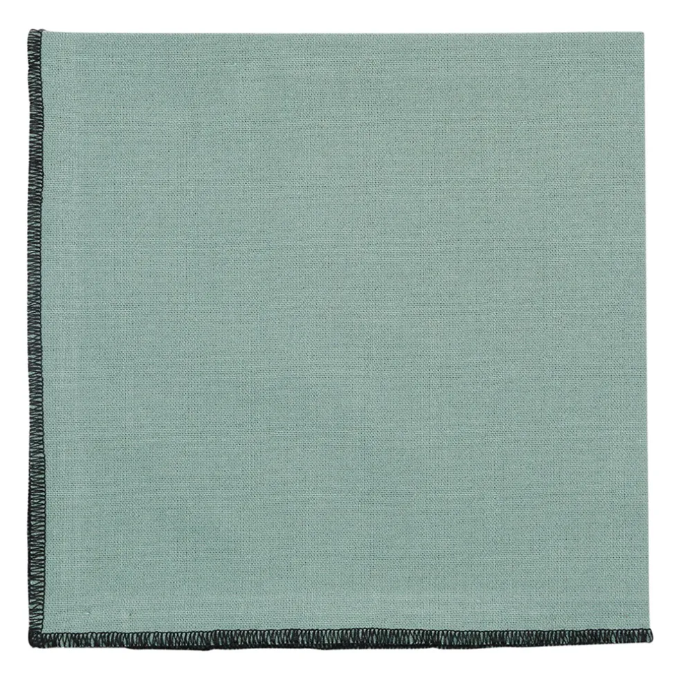 Serviette x2 corino vert d'eau 35x35cm coton lavé 170g/m2