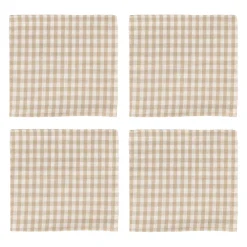 Serviettes x4 beige 40x40cm en coton - appoline