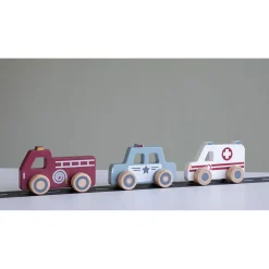 Set ambulance, camion de pompiers, voiture de police