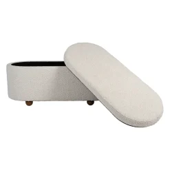 Set de 2 bancs coffre en tissu et pin blanc - Alpinia
