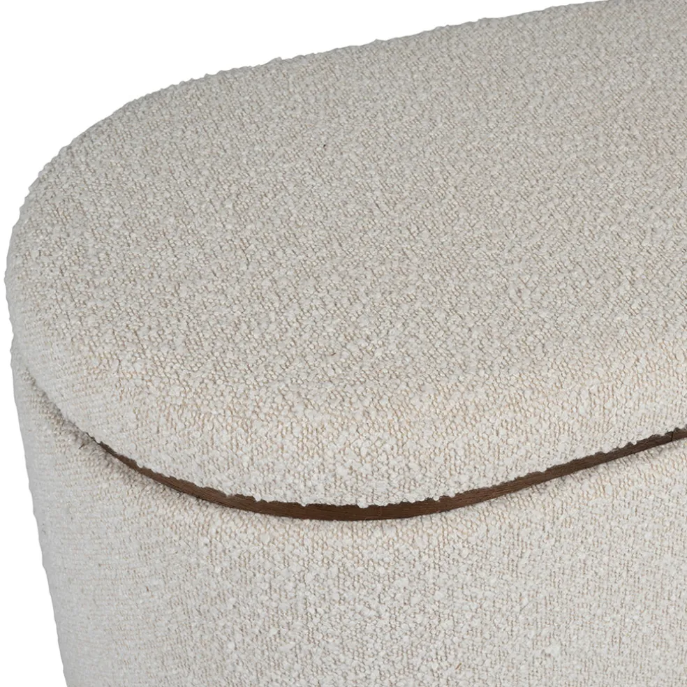 Set de 2 bancs coffre en tissu et pin blanc - Alpinia