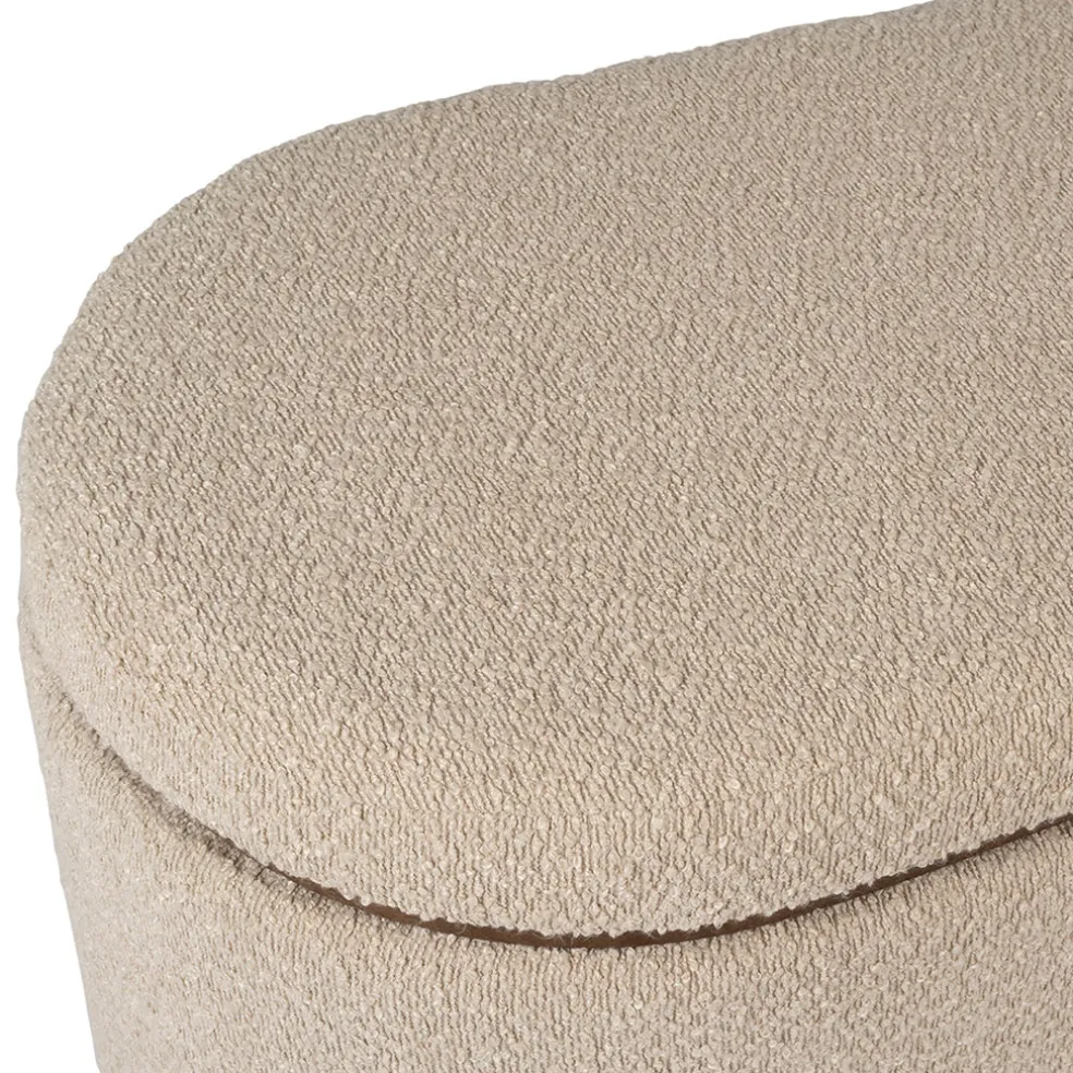 Set de 2 bancs coffre en tissu et pin beige - Alpinia