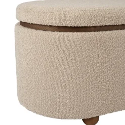 Set de 2 bancs coffre en tissu et pin beige - Alpinia