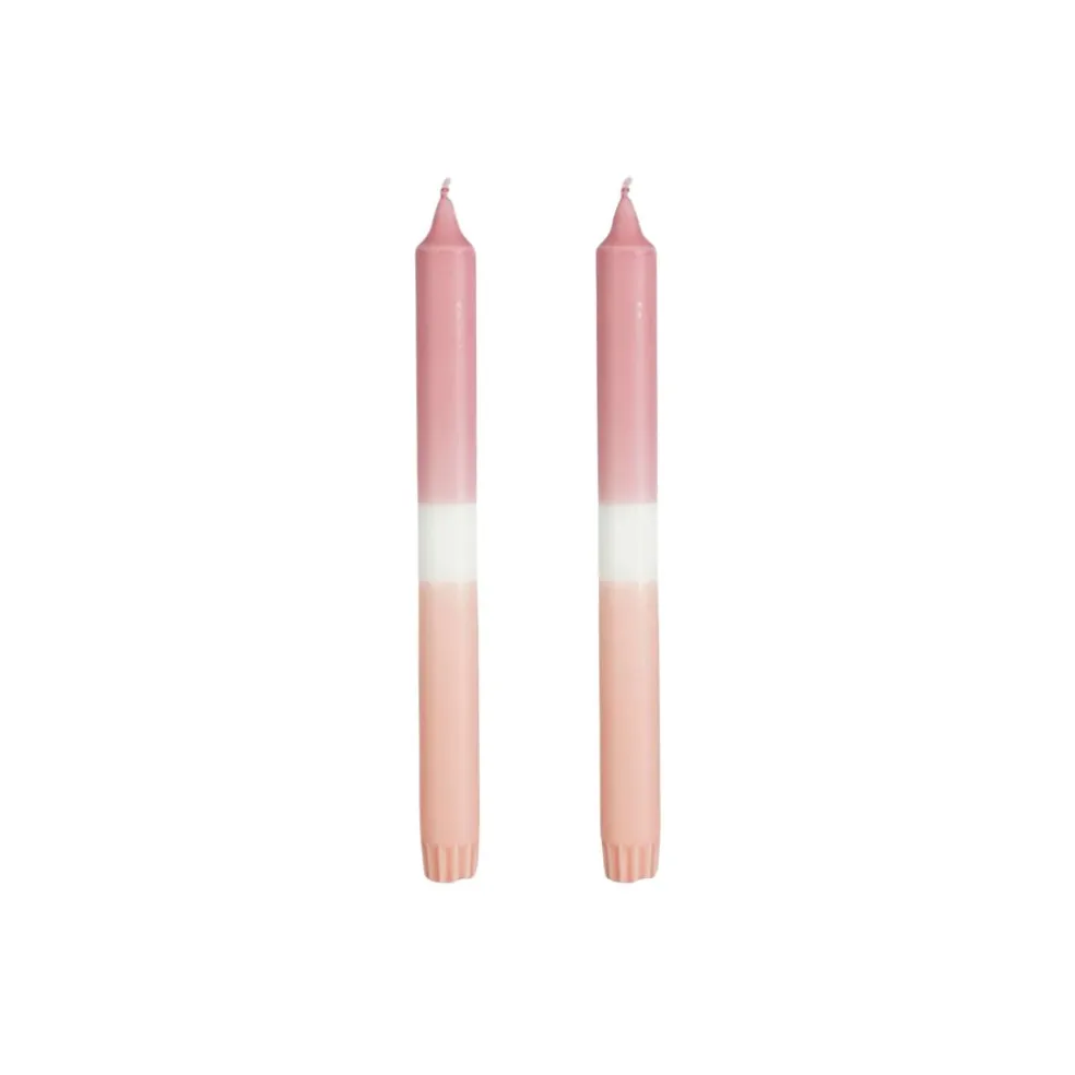 Set de 2 bougies chandelier rose