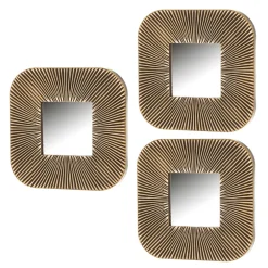 Set de 3 miroir doré en polypropylene 25x25cm