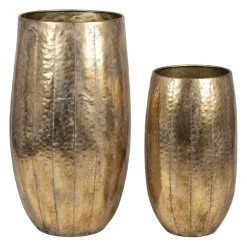Set de 2 vases en fer doré d45xh80cm - Baca
