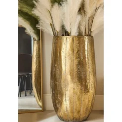 Set de 2 vases en fer doré d45xh80cm - Baca