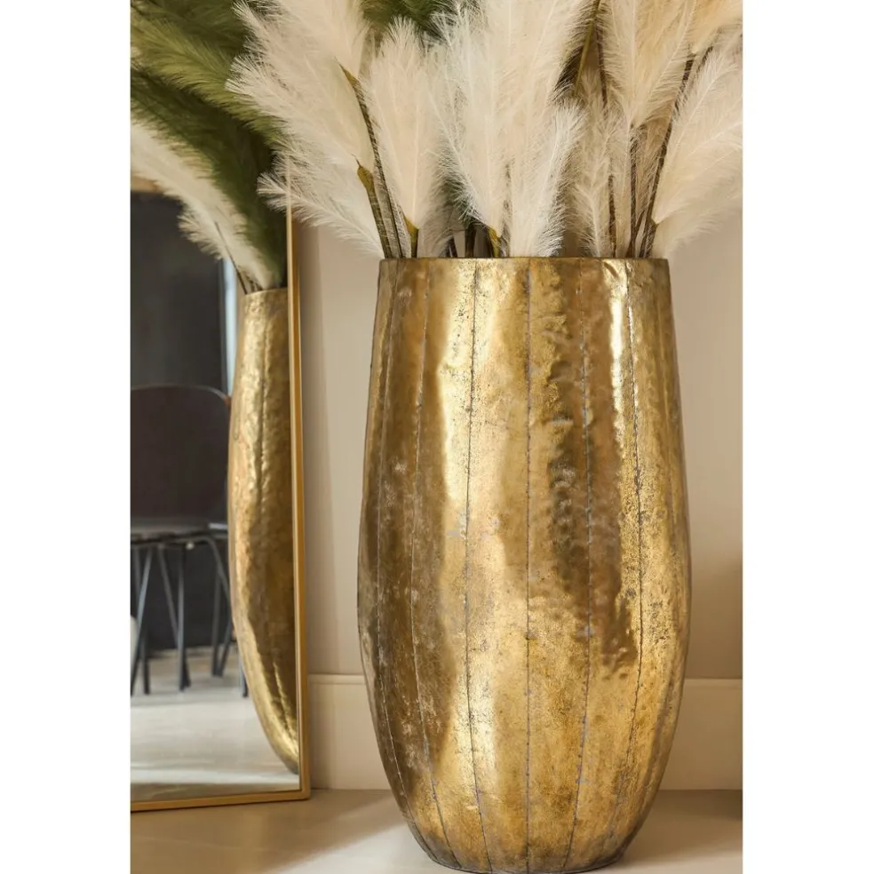 Set de 2 vases en fer doré d45xh80cm - Baca