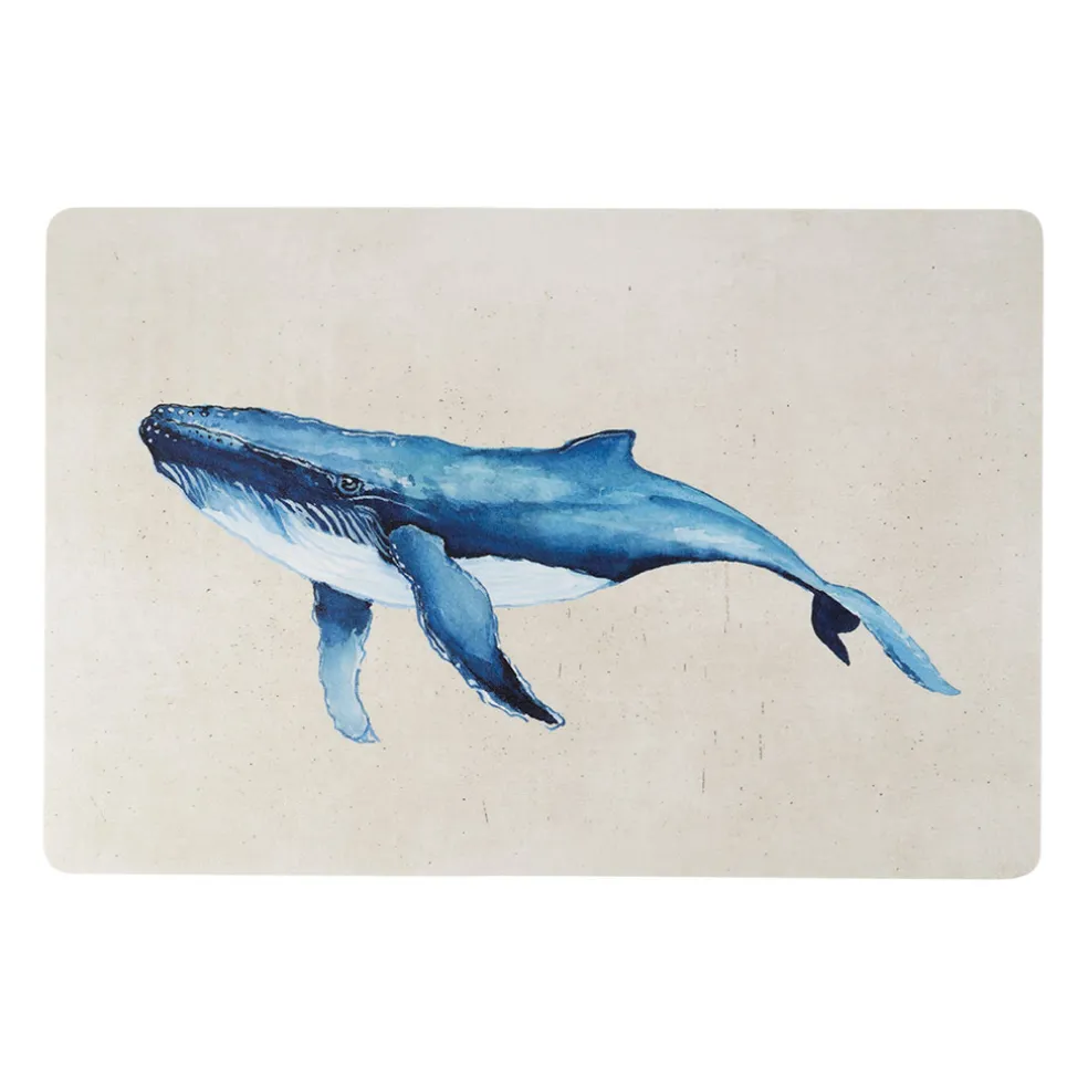 Set de table baleine en vinyle bleu 30x45cm - Baleine