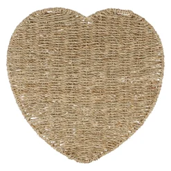 Set de table coeur en jonc de mer naturel 37x38cm - Borneo
