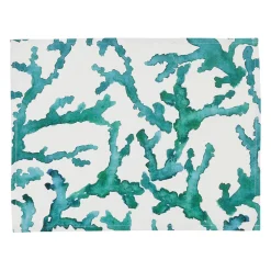 Set de table en coton blanc et émeraude - estran