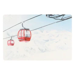 Set de table en vinyle blanc et rouge 45x30cm - Montagne
