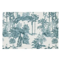 Set de table en vinyle écru et palmiers émeraude 45x30cm - Mocoa