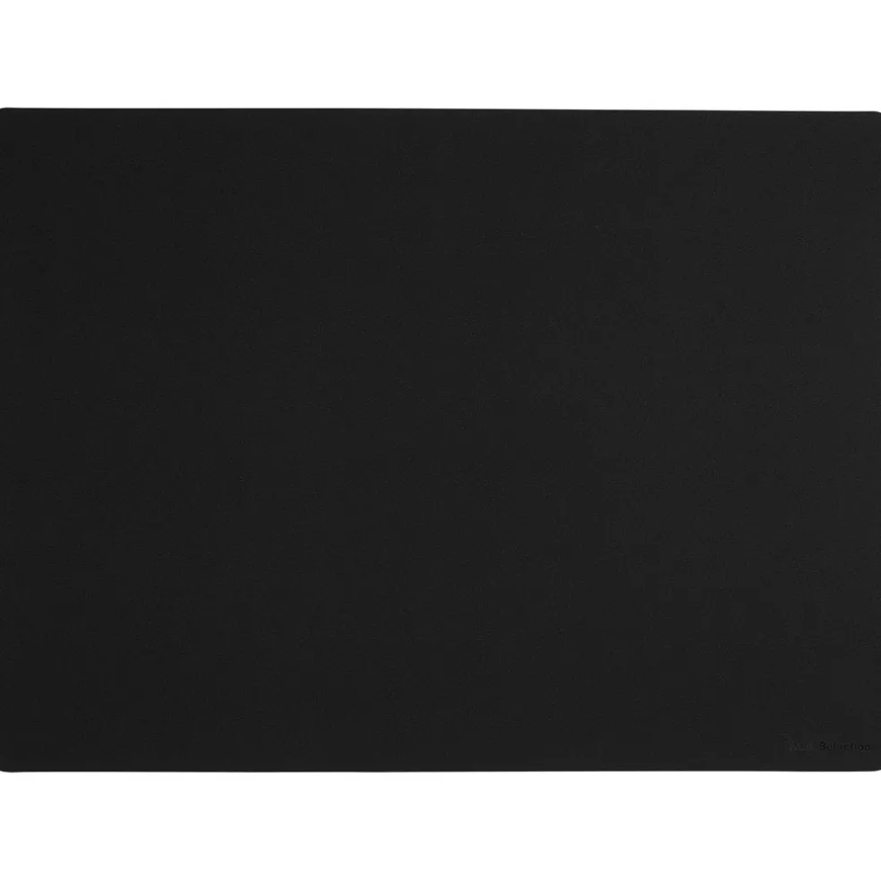 Set de table rectangle simili cuir noir 46x33c6 - Soft