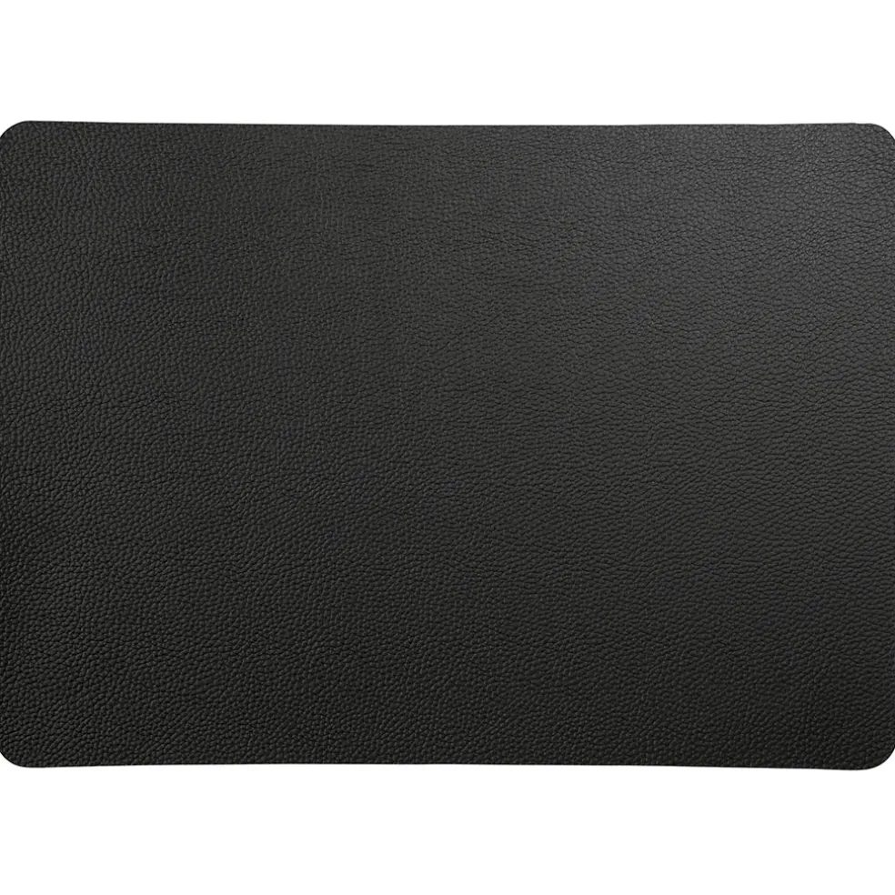 Set de table rectangle simili cuir noir 46x33cm - Optic