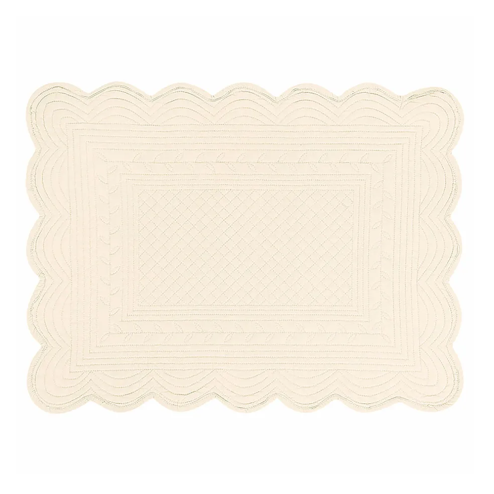 Set de table rectangulaire ivoire en coton