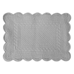 Set de table rectangulaire boutis Gris Perle en Coton