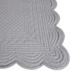 Set de table rectangulaire boutis Gris Perle en Coton