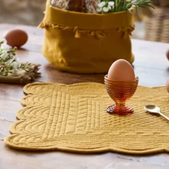 Set de table rectangulaire moutarde en coton
