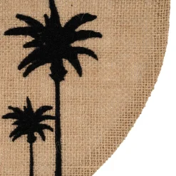 Set de table rond en jute naturel et noir - palmea