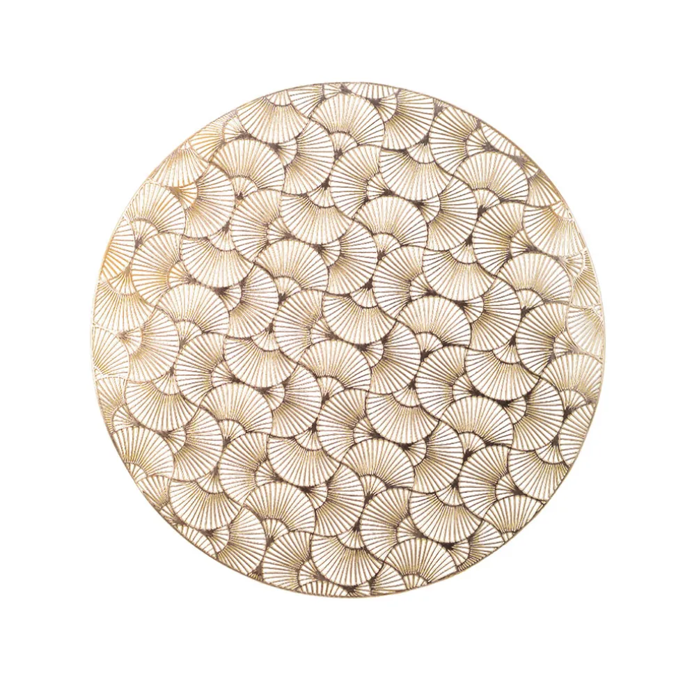 Set de table éventail doré d38cm