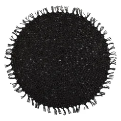 Set table rond tressine noir d44cm