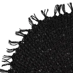 Set table rond tressine noir d44cm