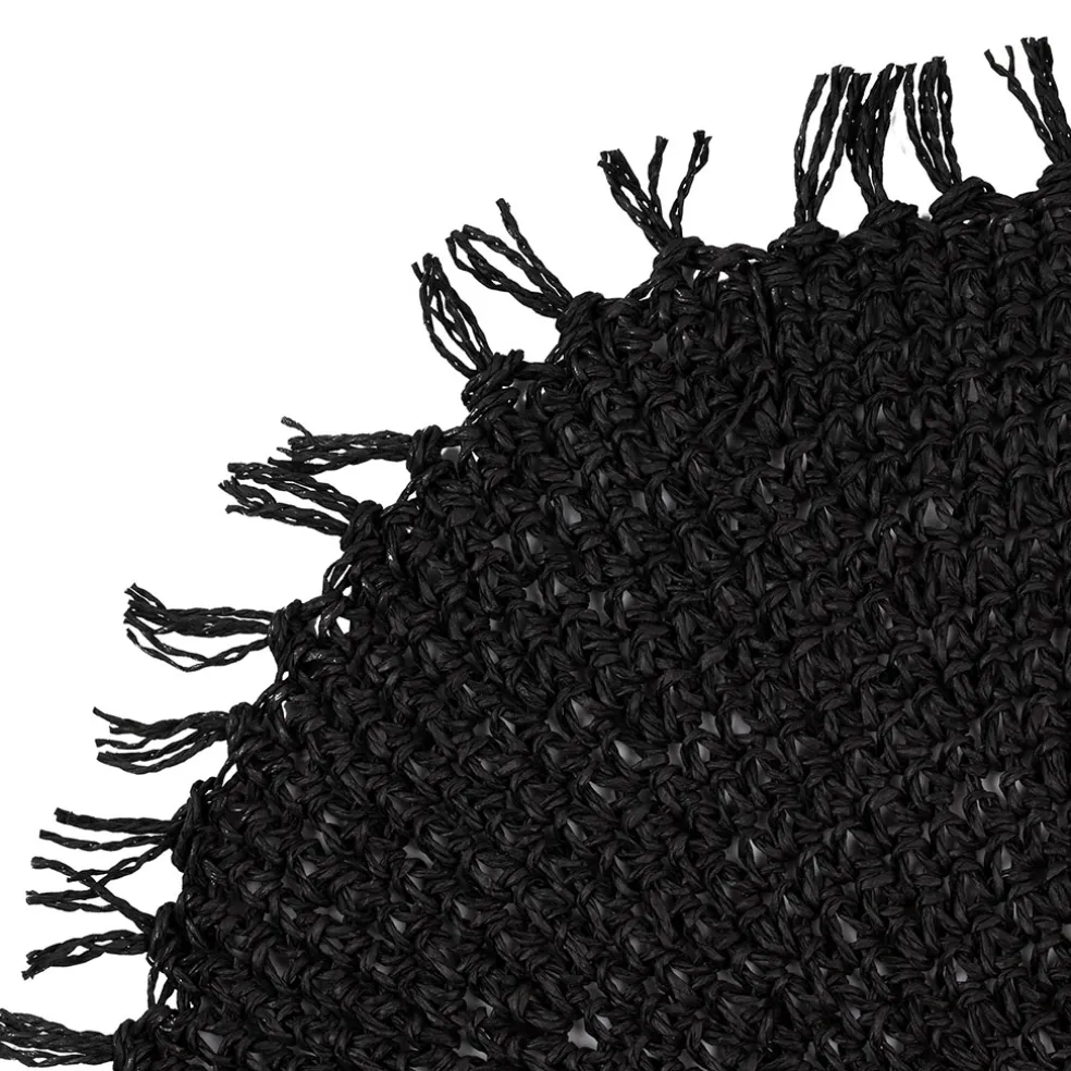 Set table rond tressine noir d44cm