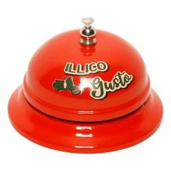 Sonnette de table "pizza"rouge en fer