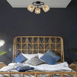 Spot 3 lumières en métal et cordelette naturel d47cm - Cancun