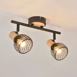 Spot 2 lumières en métal h16cm mat noir - kento