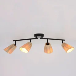 Spot 4 lumières en raphia naturel L60cm - Playa