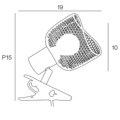 Spot à pince en métal h19cm blanc - Ottawa