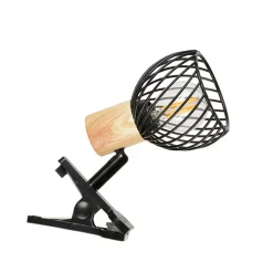 Spot à pince en métal h12.5cm noir - kento