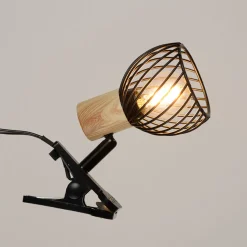 Spot à pince en métal h12.5cm noir - kento