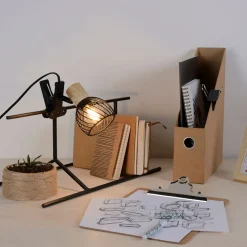 Spot à pince en métal h12.5cm noir - kento