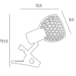Spot à pince en métal h12.5cm noir - kento