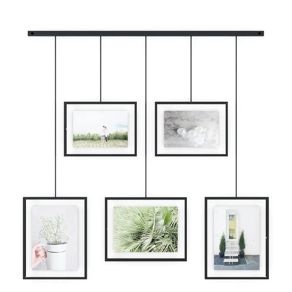 Support 5 cadres suspendu noir