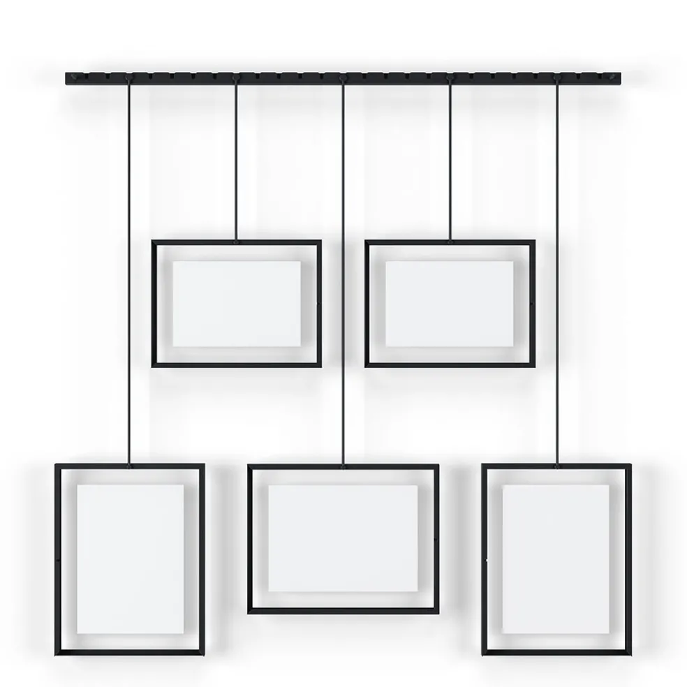 Support 5 cadres suspendu noir