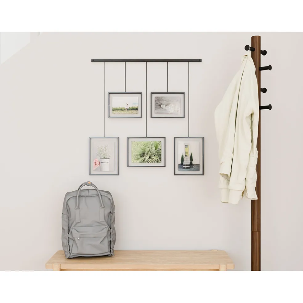 Support 5 cadres suspendu noir